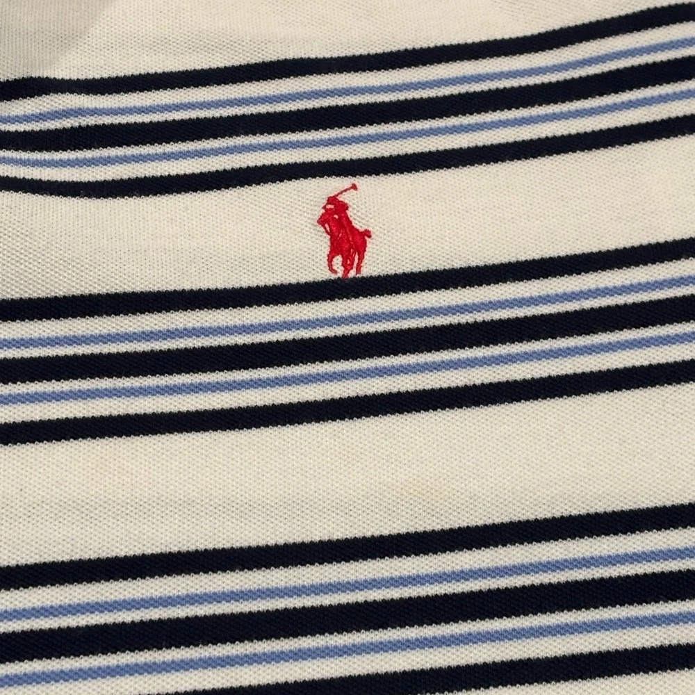 Polo Ralph Lauren Men's XXL Striped Polo Shirt Blue White Black Red Pony Logo